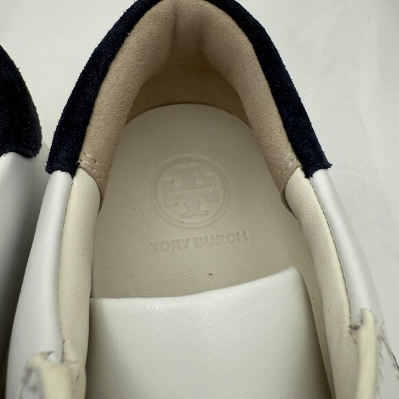 Tory Burch Sneakers Womens 5M T-Logo Leather Lace-Up Black/White Logo - Picture 9 of 14